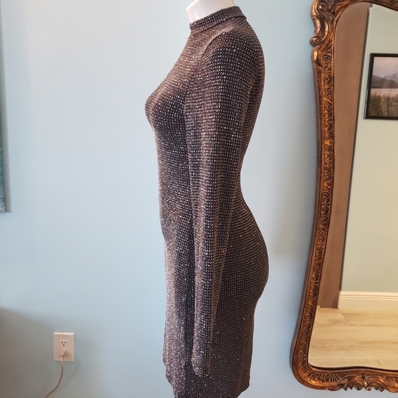 Sexy Bodycon lack and Silver Sparkly Dress - Picture 3 of 6